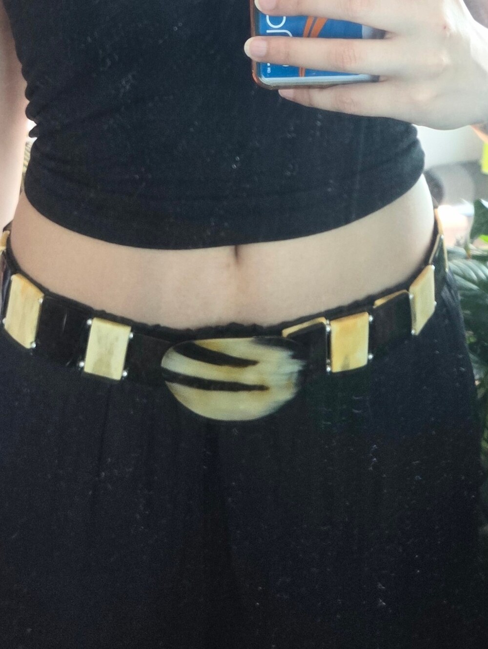 Vintage Real Horn Statement Belt